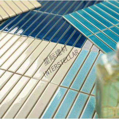 冰裂纹长条马赛克瓷砖卫生间浴室背景墙吧台阳台墙砖