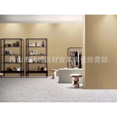 全瓷拉槽仿木纹瓷砖600X1200MM卫生间墙砖凹槽格栅条纹砖背景墙图3