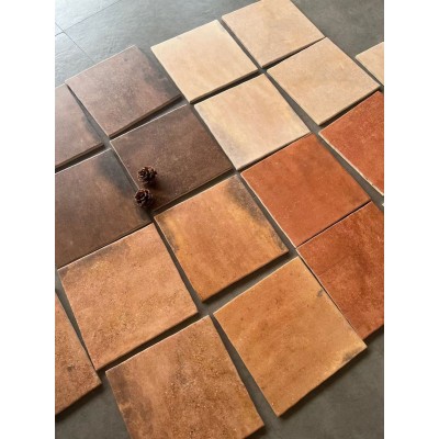 美拉德棕色瓷砖美式乡村田园风陶土红色别墅民宿客厅花园仿古地砖图5