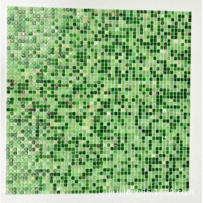 吉瑞隆热熔玻璃金线绿色小颗粒糖果马赛克浴室酒店卫生间瓷砖装饰图4