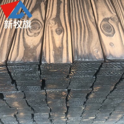 厂家供应碳化木防腐木花旗松碳化木樟子松户外圆柱板材刻纹碳化木图3