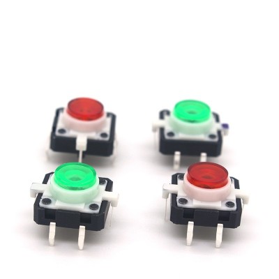 轻触开关带灯12*12 5种颜色LED高亮4脚复位按键微动按钮常开立式图3