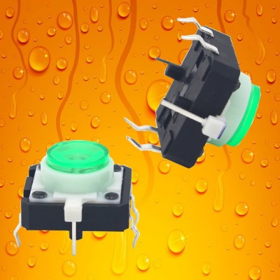 LED轻触开关4脚复位按键微动开关 红黄蓝绿白高亮 12*12带灯按键图2