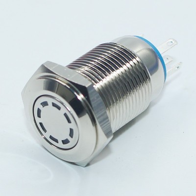 16MM平头一开一关自锁开关 带LED绿灯点动开关金属按钮开关图2