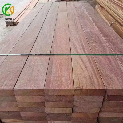 批发非洲菠萝格塔利红铁木红花梨板材实木圆柱原木古建筑木头材料图3