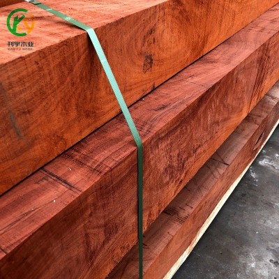 批发非洲菠萝格塔利红铁木红花梨板材实木圆柱原木古建筑木头材料图2