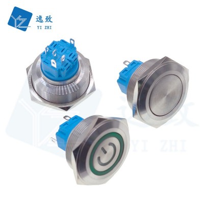 30MM金属按钮开关 启动自锁/自复位/高头/平头防水电源按键开关图3