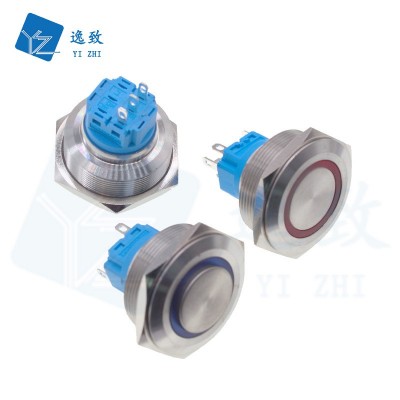 30MM金属按钮开关 启动自锁/自复位/高头/平头防水电源按键开关图4