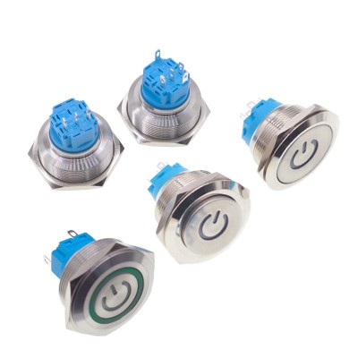 30MM金属按钮开关 启动自锁/自复位/高头/平头防水电源按键开关图5