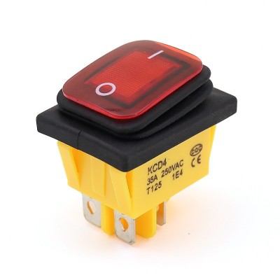 防水船型开关KCD4四脚二档电源点火电焊机清洗机翘板带灯35A 250V图3