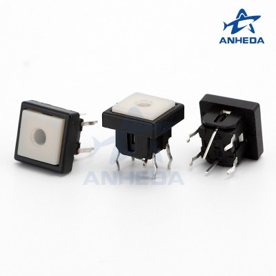 方头带灯轻触开关 KFC-A0644-2-8.2H立式6脚直插带灯按键开关图2