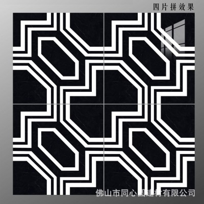 仿水刀天然大理石拼花地砖Processing custom stone parquet tile图2