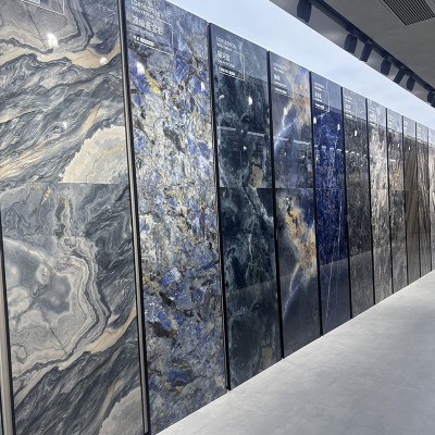 轻奢客餐厅通铺岩板地砖900X1800电视背景墙酒店工程墙砖定制图4