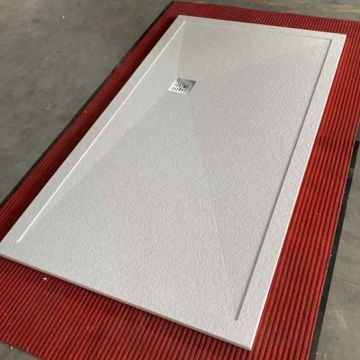 一体岩板淋浴板防滑耐磨下沉斜坡大理石板卫生间淋浴室火烧岩底座图3