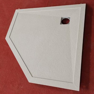 一体岩板淋浴板防滑耐磨下沉斜坡大理石板卫生间淋浴室火烧岩底座图4