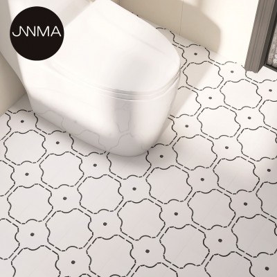 晶玛法式复古黑白小花砖卫生间浴室瓷砖花片厨房阳台防滑地砖图3