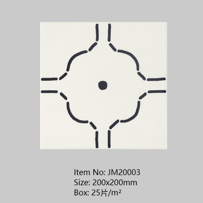 晶玛法式复古黑白小花砖卫生间浴室瓷砖花片厨房阳台防滑地砖图5