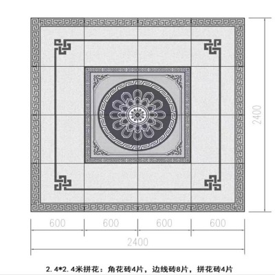 石英砖生态地铺石pc砖芝麻白灰黄金麻花岗岩拼花自建别墅庭院地砖