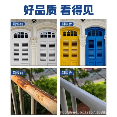 水性金属防锈漆钢结构护栏爬架防锈工业漆彩钢瓦铁艺板翻新改色漆图3