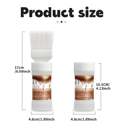 跨境新品家具翻新护理半透明水性木蜡油自带毛刷多色木器保护涂层图2