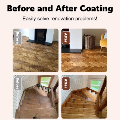 跨境新品家具翻新护理半透明水性木蜡油自带毛刷多色木器保护涂层图5