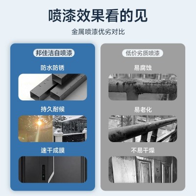 邦佳洁水性金属自喷漆防锈免除锈铁门油漆翻新改色铝合金改色漆图4