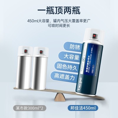 邦佳洁水性金属自喷漆防锈免除锈铁门油漆翻新改色铝合金改色漆图2