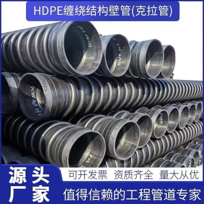 HDPE缠绕结构壁增强B型克拉管排水管增强国标市政管道 下水道B型管图4