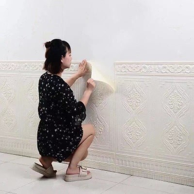 护墙板自粘墙贴3d立体卧室墙裙壁纸防撞墙围贴纸软包围墙墙纸图2