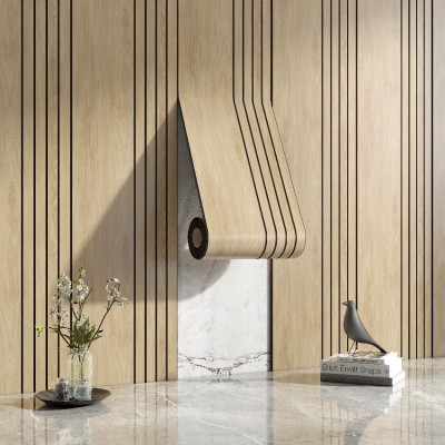 自粘格栅卷材3D立体木饰纹电视沙发背景墙墙贴防水加厚高质量贴纸图5