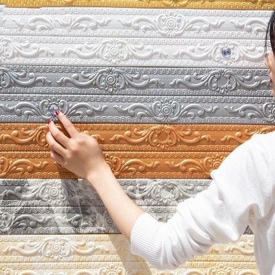 连续自粘踢脚线墙贴3立体边框封边条门框包边贴腰线墙面装饰线条图2