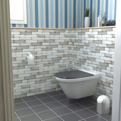 外贸爆款厂家批发新款仿真瓷砖墙贴卧室可移除15*30CM墙贴9片装图2