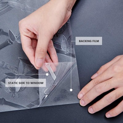 新款外贸静电PET玻璃贴膜篱笆玻璃窗橱窗无胶静电贴膜批发图5