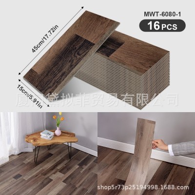 跨境爆款仿木纹墙纸可代发耐磨地砖翻新改造wallpaper墙贴国外图4