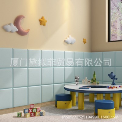 方形自粘软包墙贴床头板靠背榻榻米墙围儿童防撞床边围贴保护套卡图3