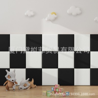 方形自粘软包墙贴床头板靠背榻榻米墙围儿童防撞床边围贴保护套卡