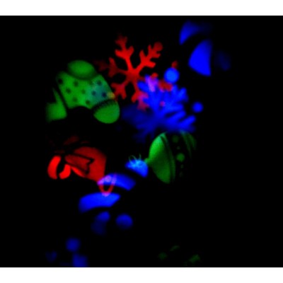 12图图案灯不换卡片RGB七彩旋转LED投影灯节日装饰灯舞台灯菲林灯图4