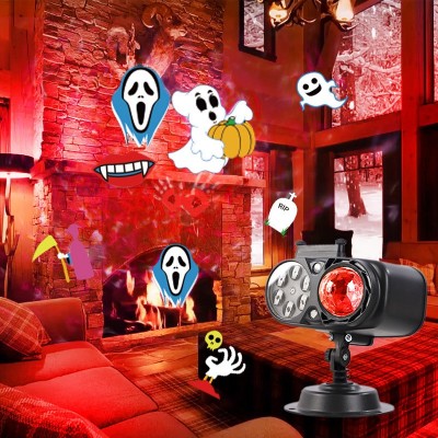 万圣节圣诞节投影灯户外带遥控器的3D海洋波浪与8高清图案升级款图2