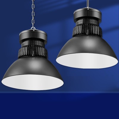 超亮LED工矿灯鳍片工厂仓库厂房100w大功率工业吊灯罩车间照明灯