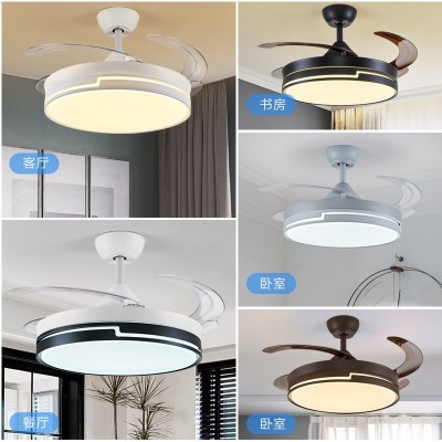 餐厅led吊灯隐形风扇灯客厅现代简约北欧饭厅餐桌家用轻奢吊扇灯图2