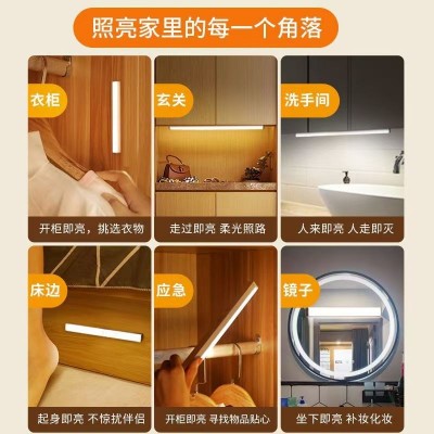 人体感应衣柜鞋柜酒柜灯条LED灯板磁吸全屋玄关三色调节灯灯带图2