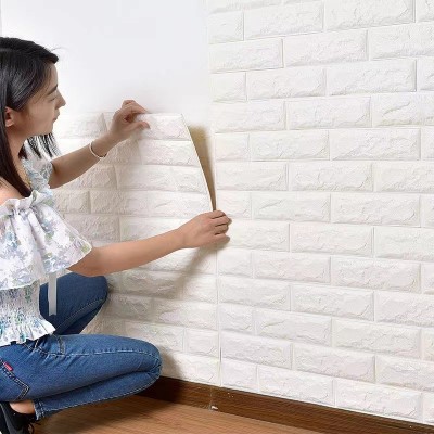 墙纸自粘3d立体墙贴背景墙面壁纸泡沫砖卧室温馨装饰防水防潮贴纸
