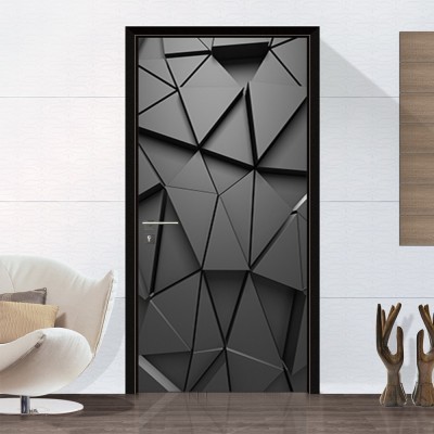 尚易3D风景浴室门防水墙贴自粘入户门衣柜冰箱美化门贴纸瓷砖图3