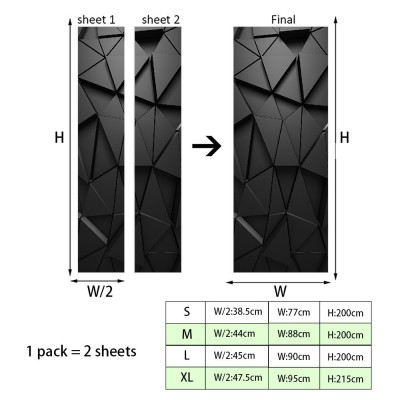 尚易3D风景浴室门防水墙贴自粘入户门衣柜冰箱美化门贴纸瓷砖图4