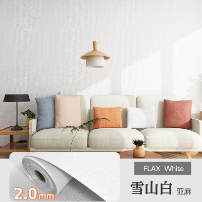 墙纸自粘亚麻纹理卧室客厅温馨防水防潮壁纸翻新水泥掉灰墙母婴级图5