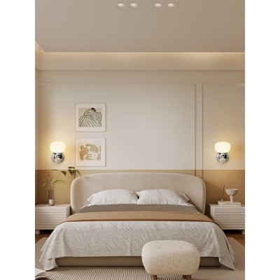 主卧室床头壁灯南瓜法式中古奶油风包豪斯客厅背景墙书房间氛围灯图2