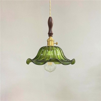 日式复古黄铜玻璃吊灯创意简约餐厅吧台卧室北欧单头玄关阳台灯具图5