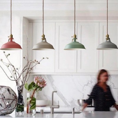 北欧创意简约现代餐厅吊灯咖啡厅吧台马卡龙床头复古铁艺中山灯具图2