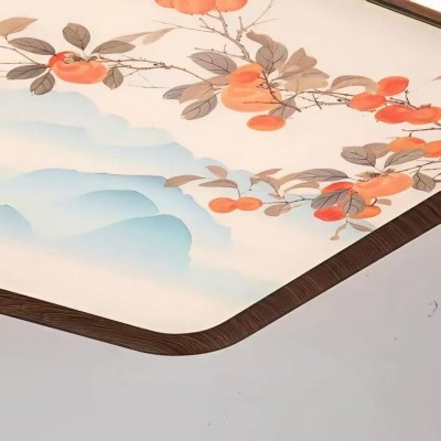 新中式吊灯复古胡桃木色隐形风扇灯宋代美学餐厅卧室吸顶灯广东图4