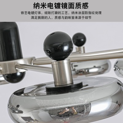 客厅吊灯2025年新款意式高级玻璃创意个性餐桌吊灯中山灯具全屋套图3